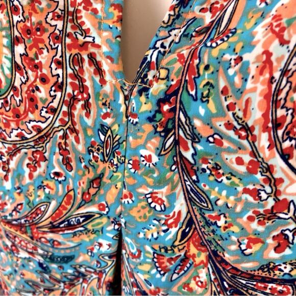 Philosophy Republic Clothing Vibrant Bohemian Paisley Print Tunic length Top - Picture 6 of 16